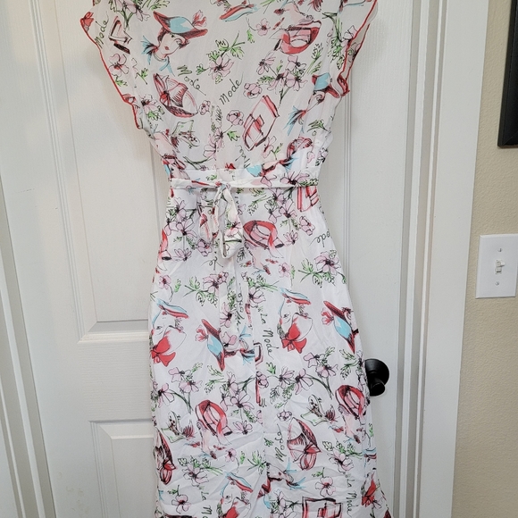 1990s French Fashion Print Dress - Picture 6 of 7